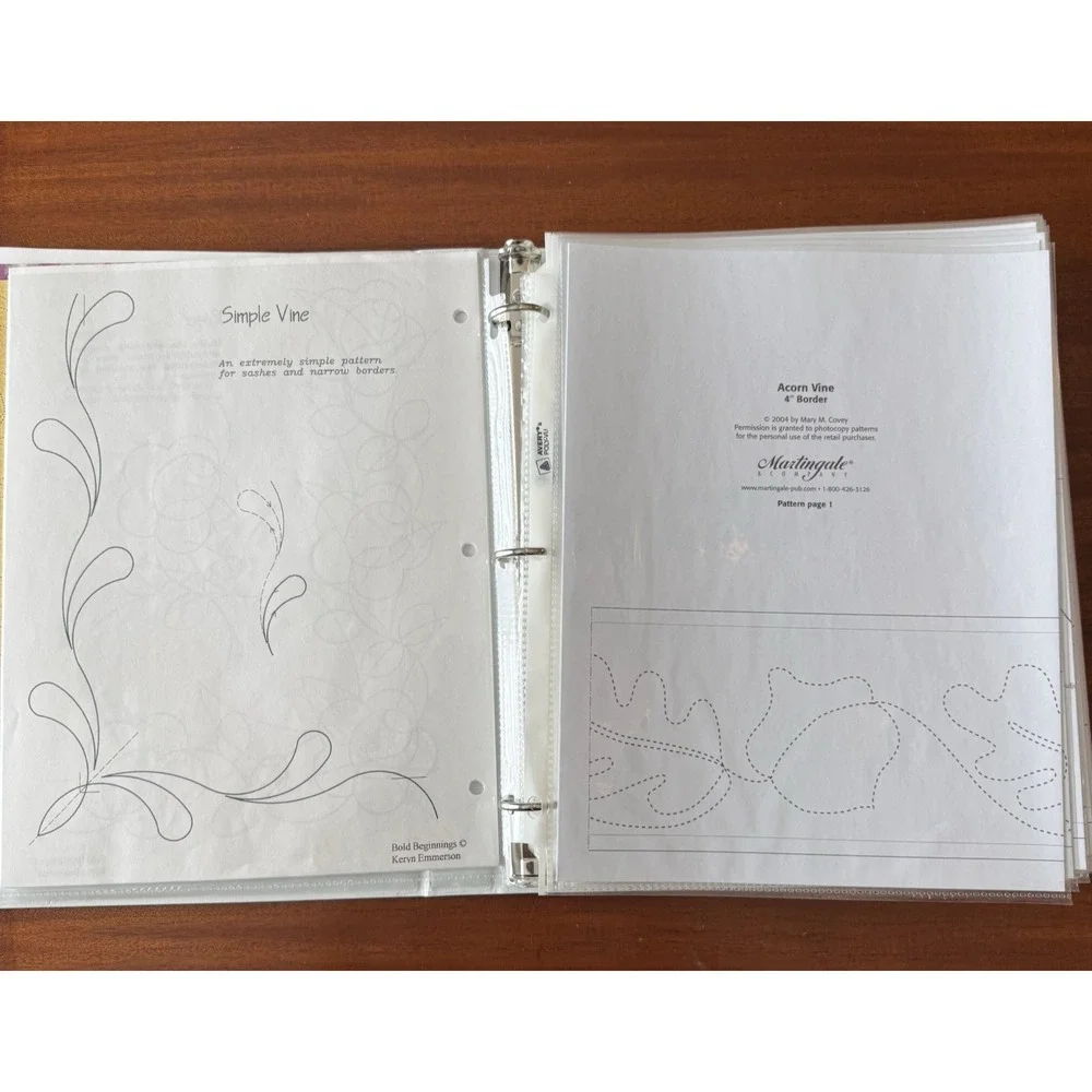 Mary Covey Follow the Line Quilting Pattern Binder Lot‎ 48 Pg Pantograph Designs